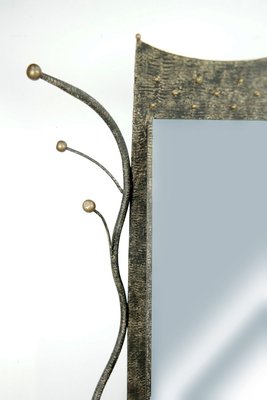 French Handcrafted Wrought Iron Mirror Stand with Table, 1970s-UWE-825524