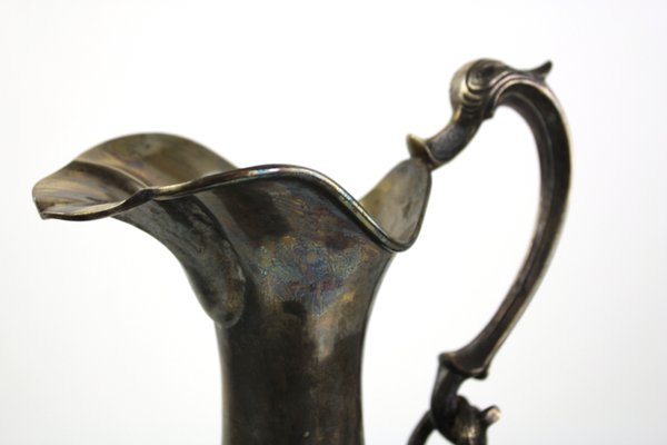 French Handle Jug in 900 Silver, 1890s-ZWH-2020572