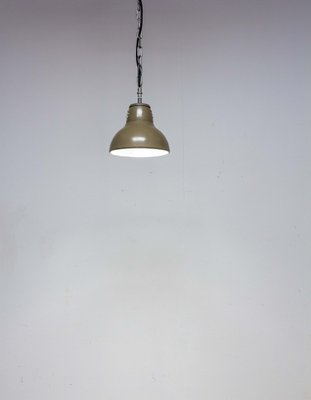 French Holophane Style Tole and Glass Pendant Lamp, 1960s-RIU-1328427