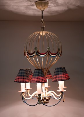 French Hot Air Balloon Chandelier, 1950s-GCG-2041807