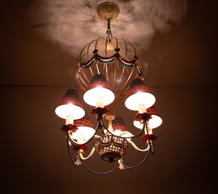 French Hot Air Balloon Chandelier, 1950s-GCG-2041807