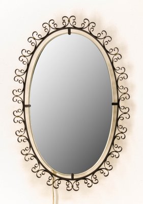 French Illuminated Mirror in Metal Frame, 1960s-RIU-1142254