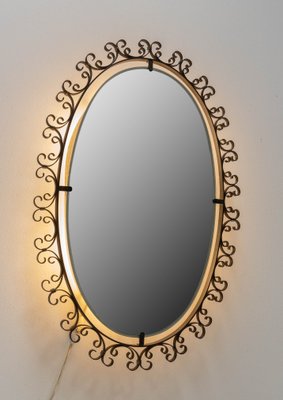 French Illuminated Mirror in Metal Frame, 1960s-RIU-1142254