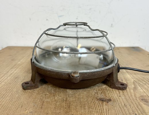 French Industrial Cast Iron Wall or Ceiling Light, 1950s-CGF-1726168