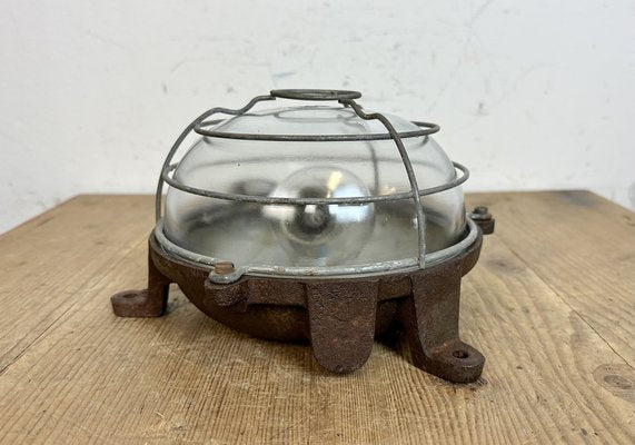 French Industrial Cast Iron Wall or Ceiling Light, 1950s-CGF-1726168