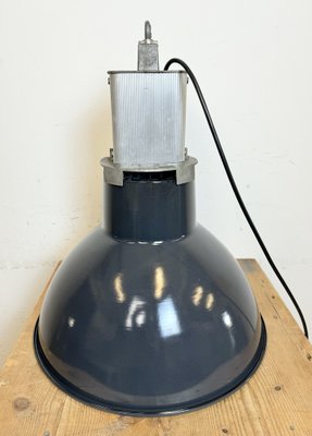 French Industrial Dark Blue Enamel Pendant Lamp from Mazda, 1960s-CGF-1792225