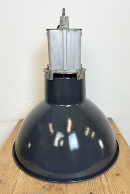 French Industrial Dark Blue Enamel Pendant Lamp from Mazda, 1960s-CGF-1792225