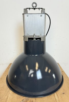 French Industrial Dark Blue Enamel Pendant Lamp from Mazda, 1960s-CGF-1792225