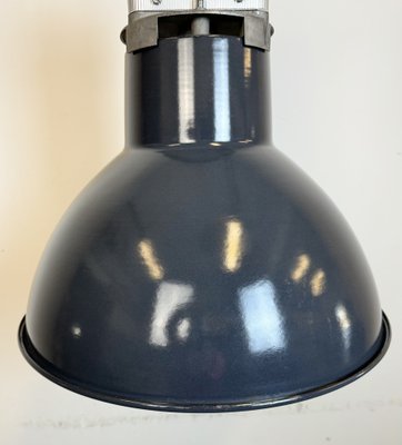 French Industrial Dark Blue Enamel Pendant Lamp from Mazda, 1960s-CGF-1792225