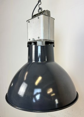 French Industrial Dark Blue Enamel Pendant Lamp from Mazda, 1960s-CGF-1792225