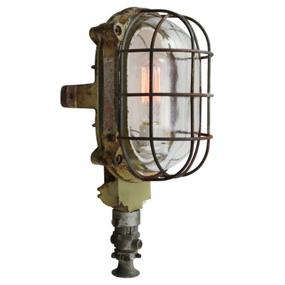 French Industrial Gray Cast Iron Wall Lamp from Mapelec Amiens-BLS-1235900