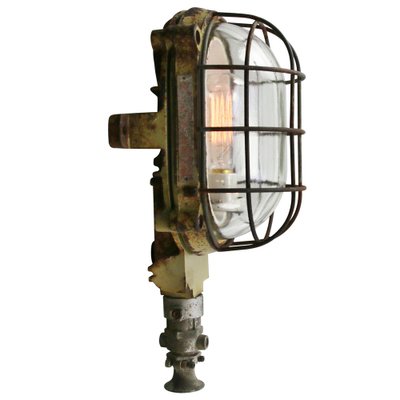 French Industrial Gray Cast Iron Wall Lamp from Mapelec Amiens-BLS-1235900