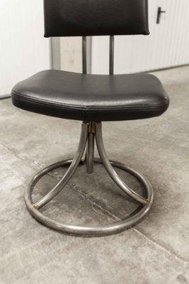 French Industrial Office Chairs in Leather, 1950s, Set of 2-VQY-1371565