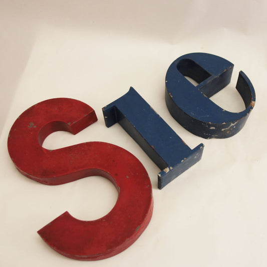 French Industrial Sie Letters, 1940s, Set of 3