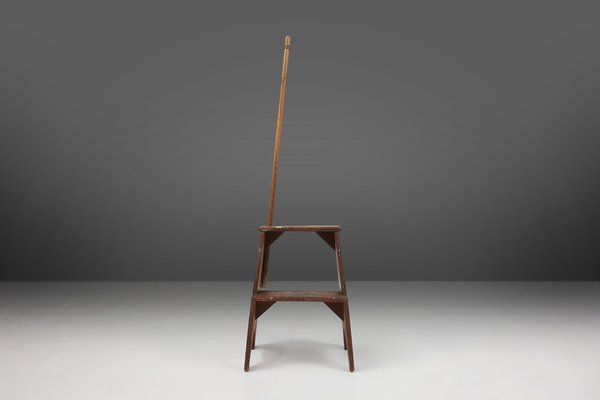 French Industrial Wooden Stepladder, 1900s-YSY-1822025