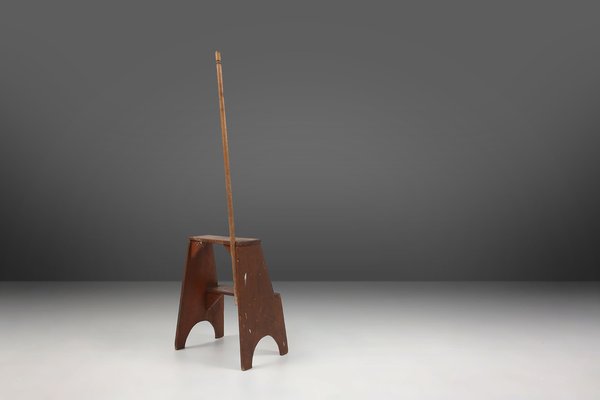 French Industrial Wooden Stepladder, 1900s-YSY-1822025