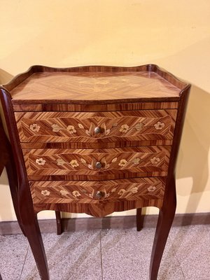 French Inlaid Bedside Tables, 1930s, Set of 2-WRQ-1750057