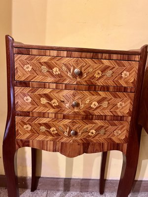 French Inlaid Bedside Tables, 1930s, Set of 2-WRQ-1750057