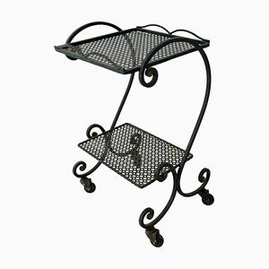 French Iron Table Trolley Console with Wheels, 1960s-RIU-1418902