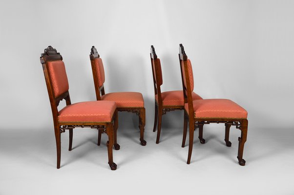 French Japanese Style Chairs by Gabriel Viardot, 1880s, Set of 4-XNH-1117539