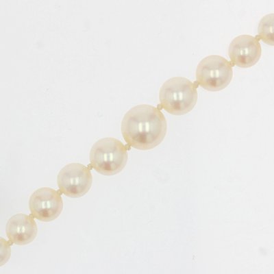 French & Japanese White Cultured Pearl Falling Necklace-OLU-981470