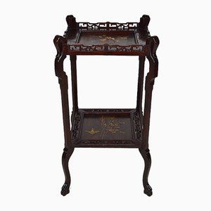 French Japonism Carved Wood & Lacquered Panels Side Table, 1880s-XNH-895804