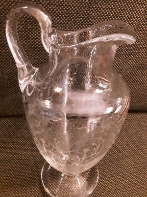 French Jug in Engraved Crystal Glass from Baccarat, 1970s-HOI-1705951