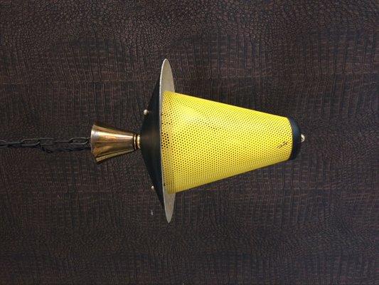 French Lantern Pendant Lamp in the Style of Mathieu Mategot, 1950s-RQV-822352