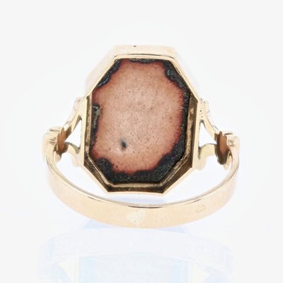 French Limoges Enamel 18 Karat Yellow Gold Ring, 1930s-OLU-1139655