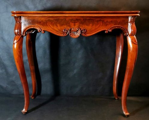 French Louis-Philippe Mahogany Game Table-QRS-702938