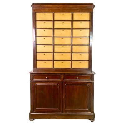 French Louis Philippe Office Filing Cabinet in Mahogany, 1850-BXG-1791564