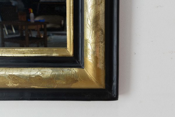 French Louis Philippe Stucco Imitation Wood and Gilding Mirror, 1870s-RIU-1377607