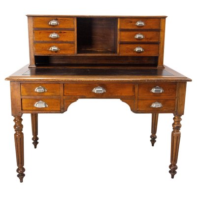 French Louis Philippe Walnut Desk with Leather Top, 19th Century-RIU-1769211