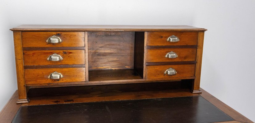 French Louis Philippe Walnut Desk with Leather Top, 19th Century-RIU-1769211