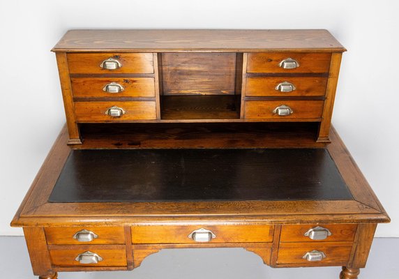 French Louis Philippe Walnut Desk with Leather Top, 19th Century-RIU-1769211