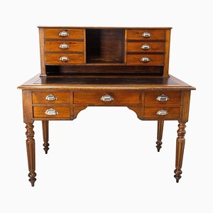 French Louis Philippe Walnut Desk with Leather Top, 19th Century-RIU-1769211