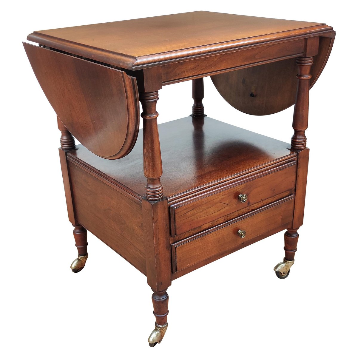 French Louis XIII Style Walnut Two-Tier Folding Side Table