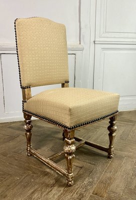 French Louis XIV Style Chairs in Gilt Wood, 1860, Set of 8-BXG-1757830