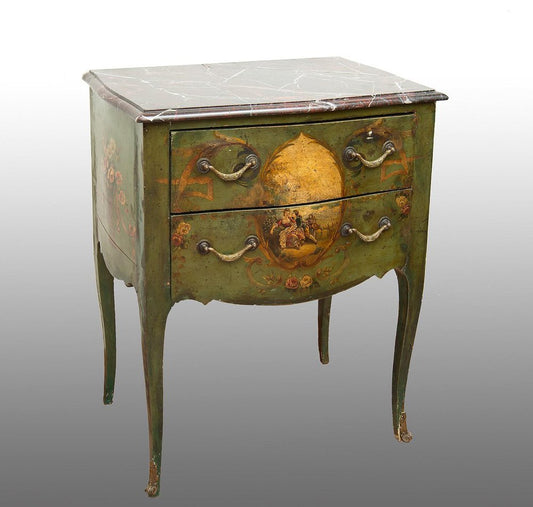 French Louis XV Bedside Table in Lacquered Wood from Dubois, 1683