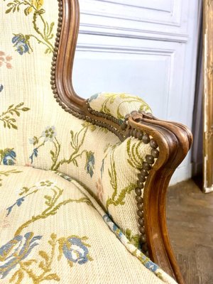 French Louis XV Bergere Armchairs in Carved Wood, Set of 2-BXG-1791793