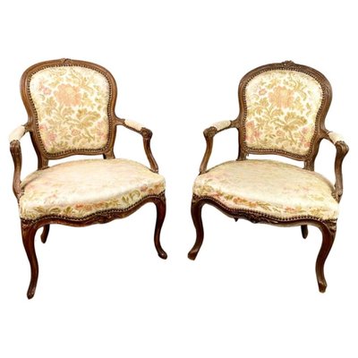 French Louis XV Cabriolet Armchairs, 1740, Set of 2-BXG-1791659