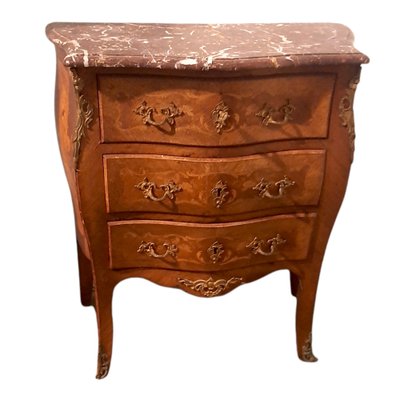 French Louis XV Chest of Drawers with Marble Top, Late 19th Century-TCS-1194139