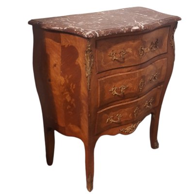 French Louis XV Chest of Drawers with Marble Top, Late 19th Century-TCS-1194139