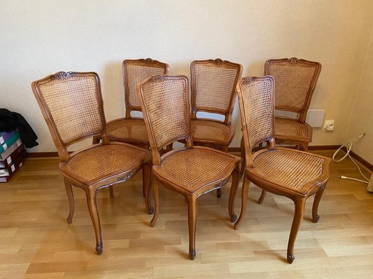 French Louis XV Dining Room Set, 1960s, Set of 9-GQM-1279342