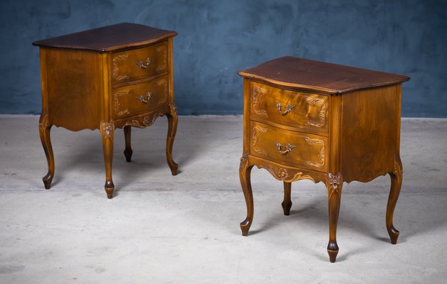 French Louis XV Style Bedside Tables, 20th Century, Set of 2-ZGQ-1196094