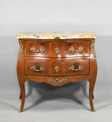 French Louis XV Style Bombe Commode in Walnut, 1890s-CTD-1748786