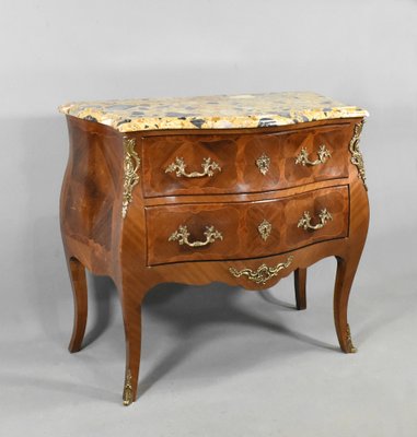 French Louis XV Style Bombe Commode in Walnut, 1890s-CTD-1748786