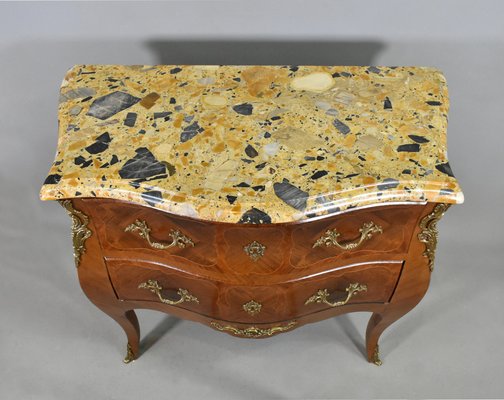 French Louis XV Style Bombe Commode in Walnut, 1890s-CTD-1748786