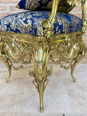 French Louis XV Style Bronze Side Chair, 1930-NOU-1788959