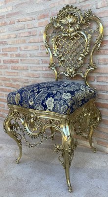 French Louis XV Style Bronze Side Chair, 1930-NOU-1788959